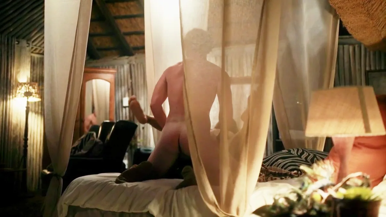 Liam Bosman’s bare ass on display in rustic bedroom, khaki shorts low on hips, warm lighting, intimate vibe - photo 12