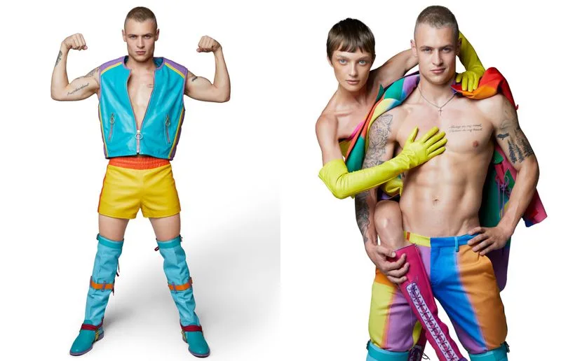 Hunter Warr’s tattooed torso and rainbow Moschino gear steal the spotlight in bold, sexy editorial shots - photo 5