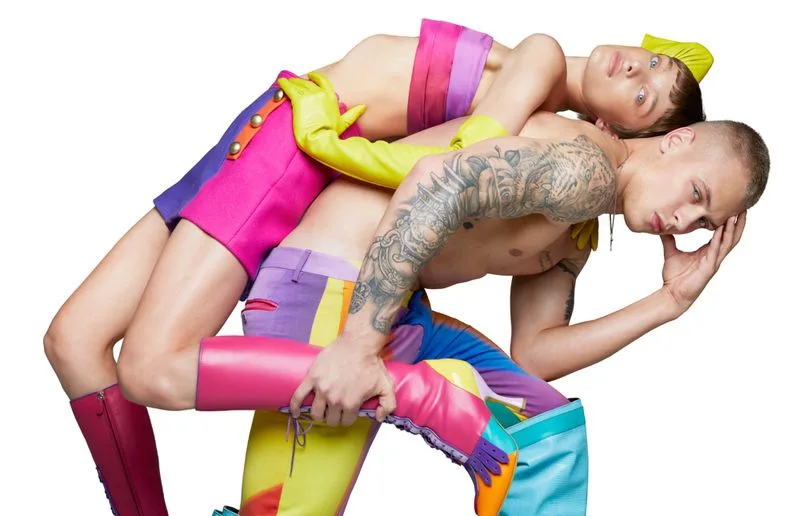 Hunter Warr’s tattooed torso and rainbow Moschino gear steal the spotlight in bold, sexy editorial shots - photo 4